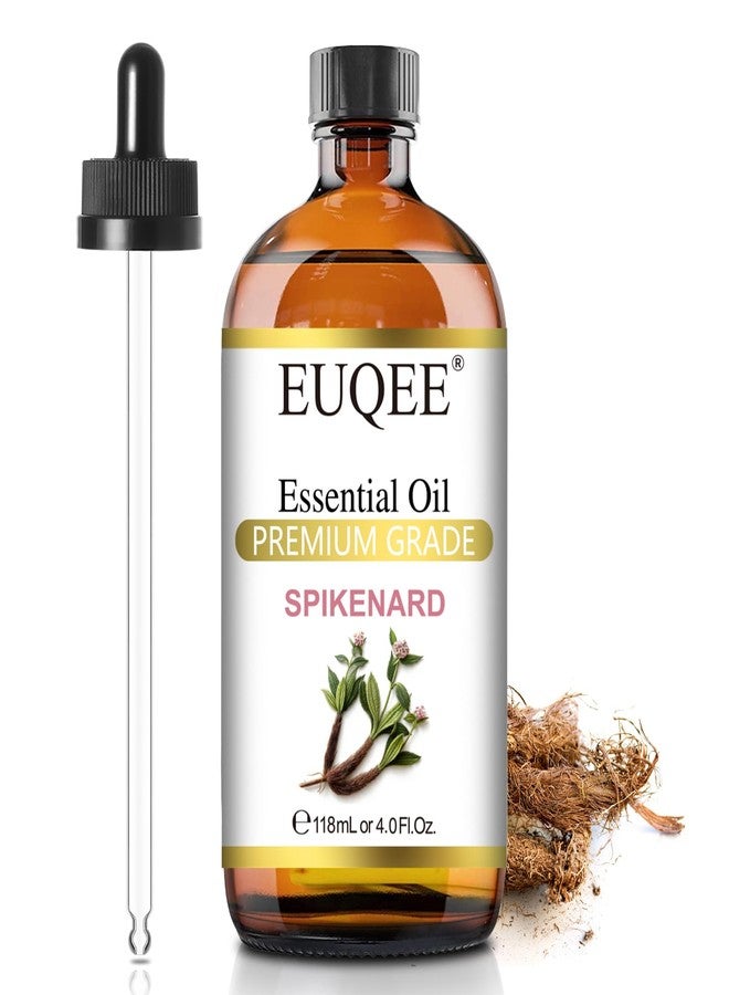 EUQEE Spikenard Essential Oil 118ml/4Fl Oz Pure Spikenard Oil Premium Essential Oil with Glass Dropper Great for Yoga, Meditation, Massage, Diffuser, DIY Soap, Candle Making, Aromatherapy, Sleep - Image 1